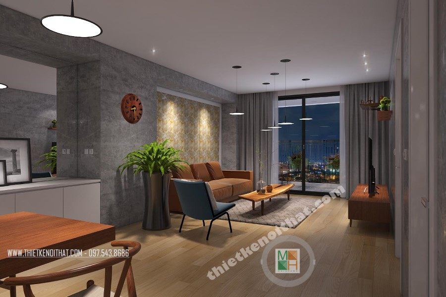 Thiết kế nội thất phòng khách chung cư Royal City